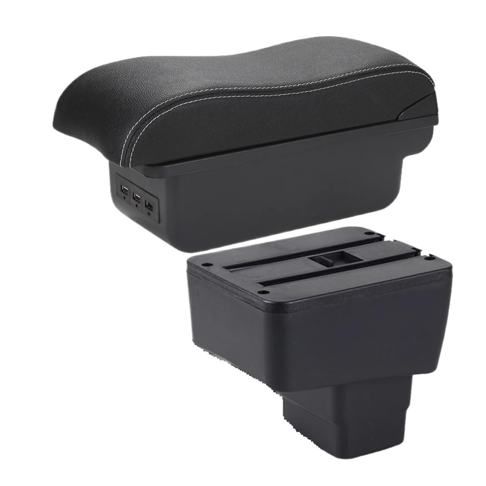 UMDJJU For Mazda For CX-3 Armrest Box Retrofit Car Auto Storage Dedicated Accessories Car Centre Console Armrest Box(B3 Black white 3USB)