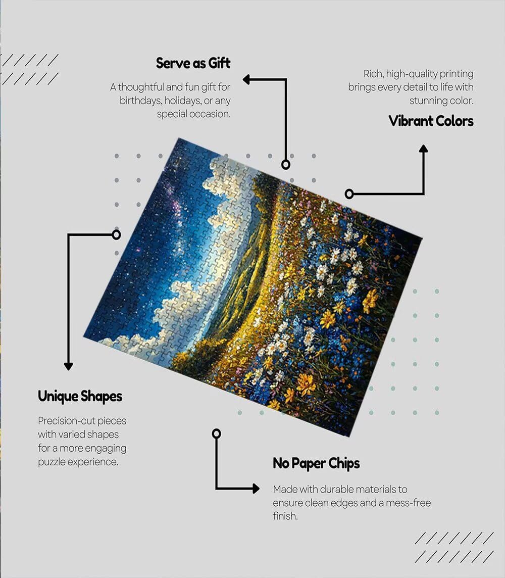 Puzzle 3000 Teile, Wiesen Blumen Puzzle Erwachsene 3000, Klassische Puzzles, Geschicklichkeitsspiel, Puzzlespiele für Die Ganze Familie, Mit Verpackung, Dekoration Puzzles Geschenke BXHZW3-136
