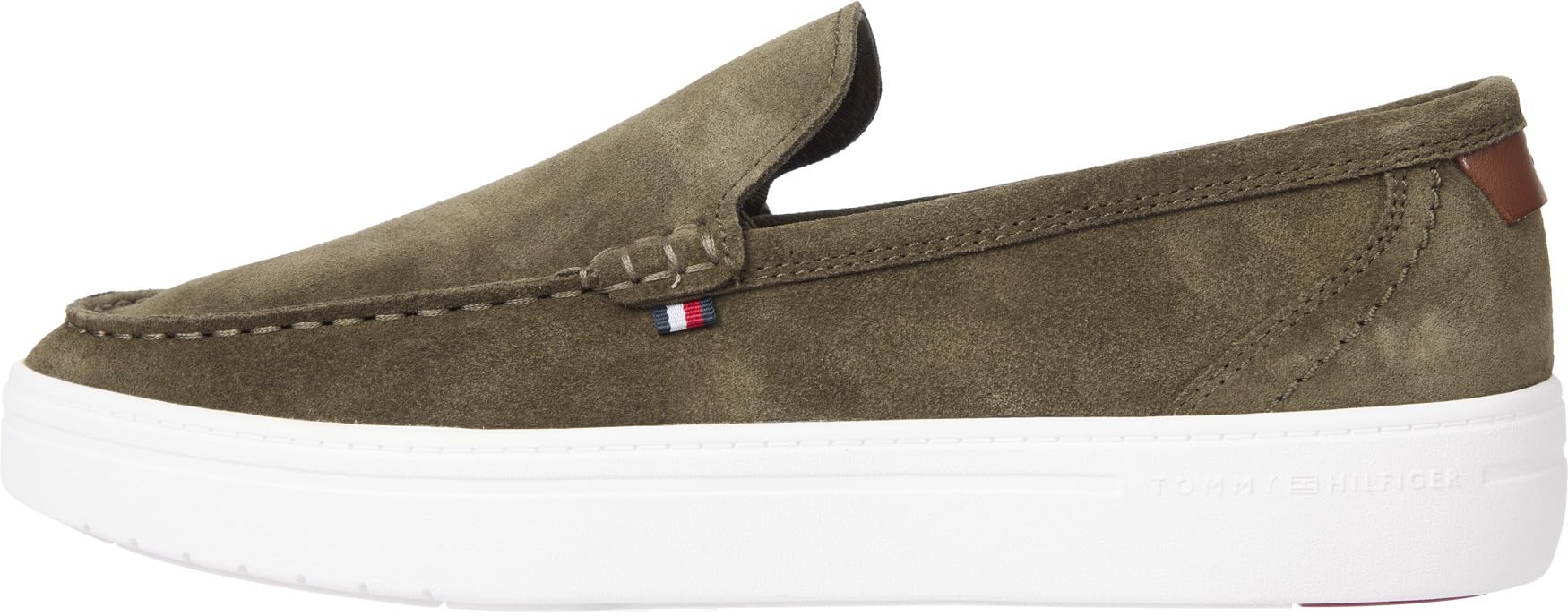 Tommy Hilfiger Men’s Modern Light Hybrid Suede Loafers, Green (Army Green), 10.5