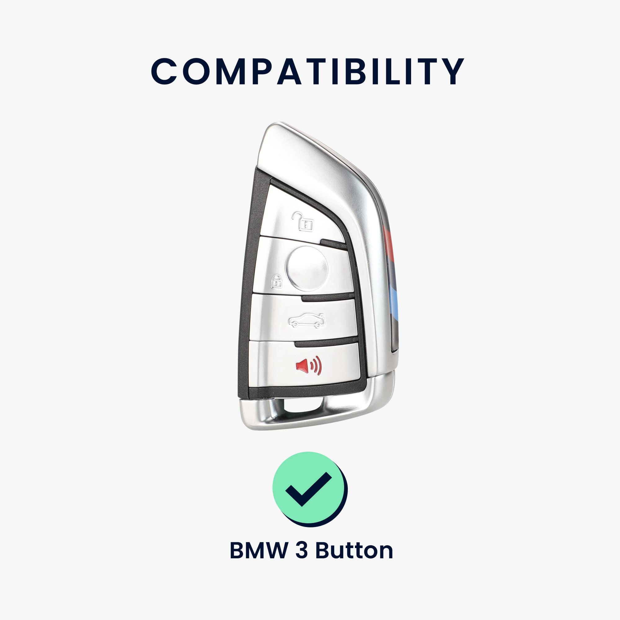kwmobile Custodia Coprichiave Compatibile con BMW con 3 tasti Smart Key Cover - Copritelecomando Chiave Auto - Copri Chiavi Macchina Effetto Carbonio