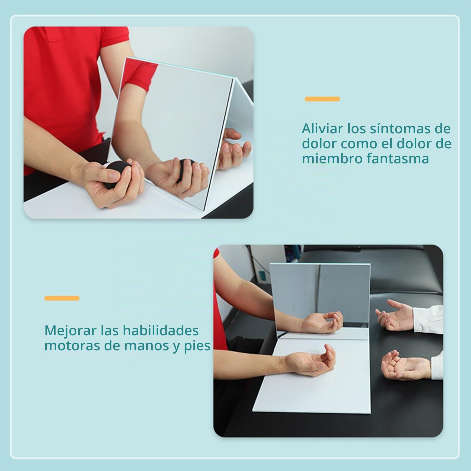 Caja de Terapia con Espejo Inteligente, Plegable y Ajustable, Que Reduce el Dolor del Miembro Fantasma, Caja de Terapia con Espejo para rehabilitación de Accidentes cerebrovasculares
