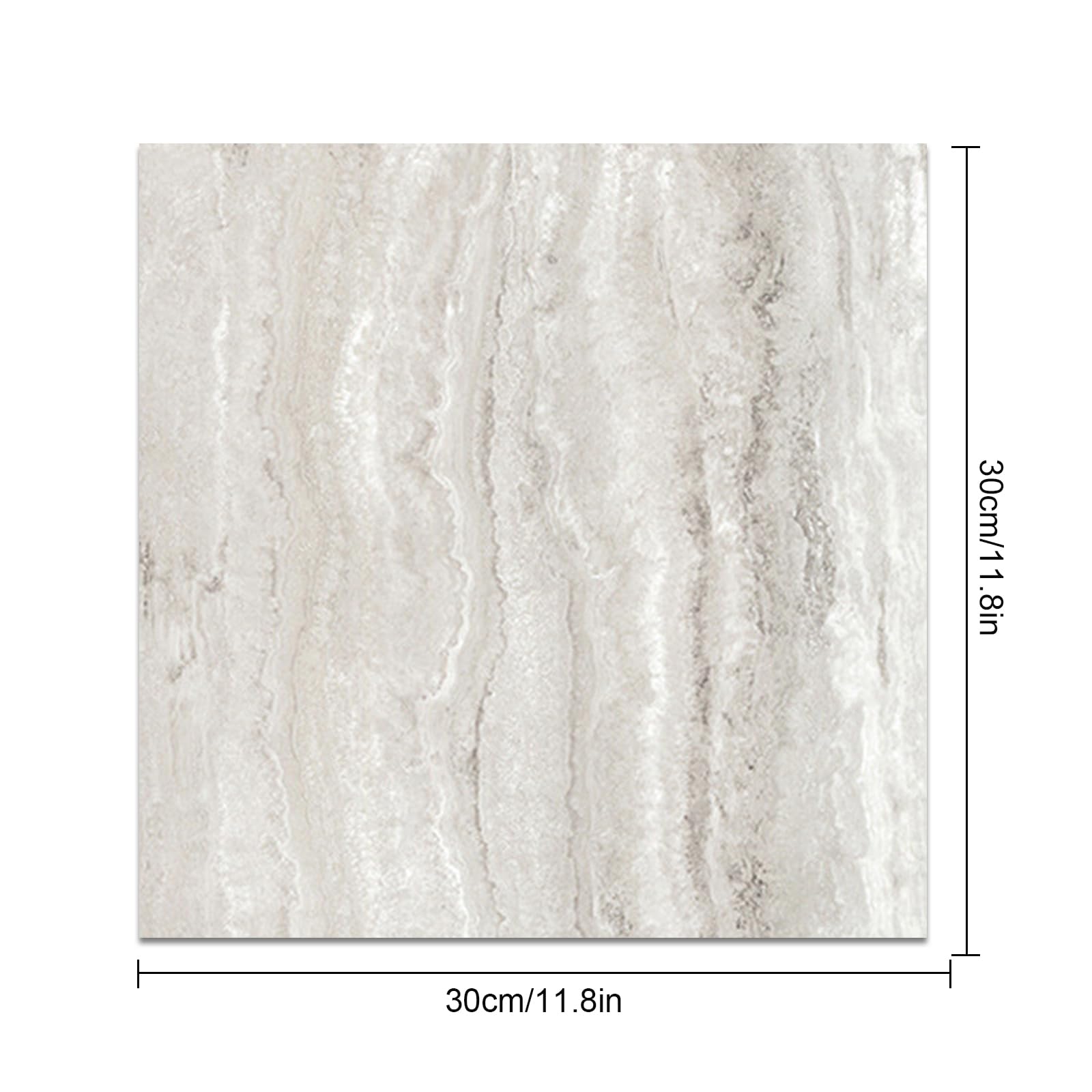 12 adesivi per pavimenti in PVC, 30 x 30 cm, impermeabili, per piastrelle, per cucina, balcone, ufficio, spessore 15 mm, aspetto marmo (A*24 pezzi)