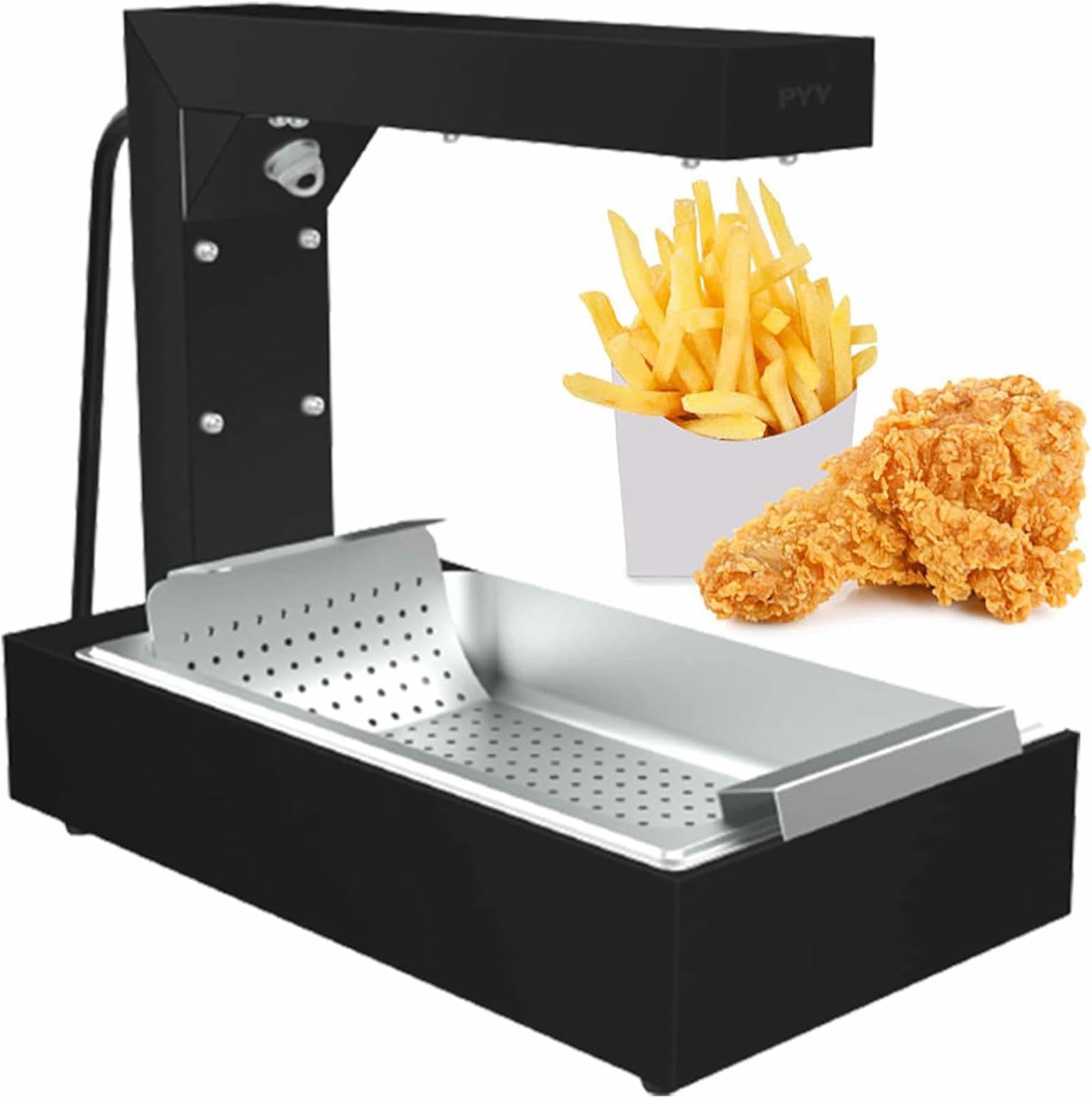 JKJZSALJ Commercial Electric Food Warmer, 1000W Stainless Steel Heating Station For Fries And Snacks,Black