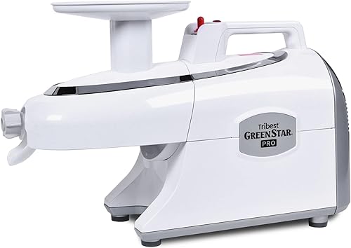 Tribest Greenstar GS-P501-B Pro Jumbo - Exprimidor de masticación lenta, exprimidor de prensa fría de doble engranaje y extractor de jugo, color
