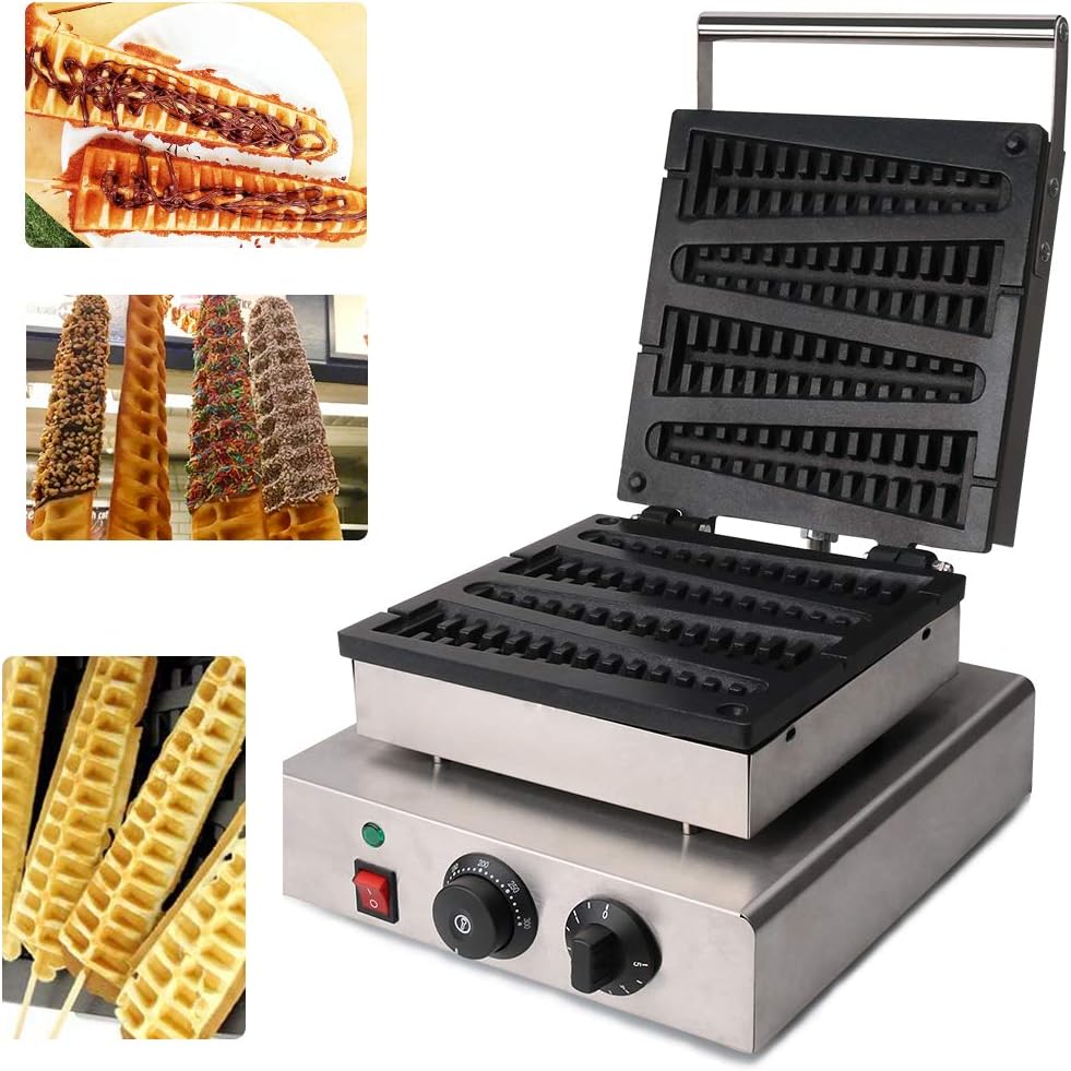 WooBrit Waffle Makers Iron Machine Donut Maker Commercial Automatic Non-Stick Stainless Steel Pine Cake