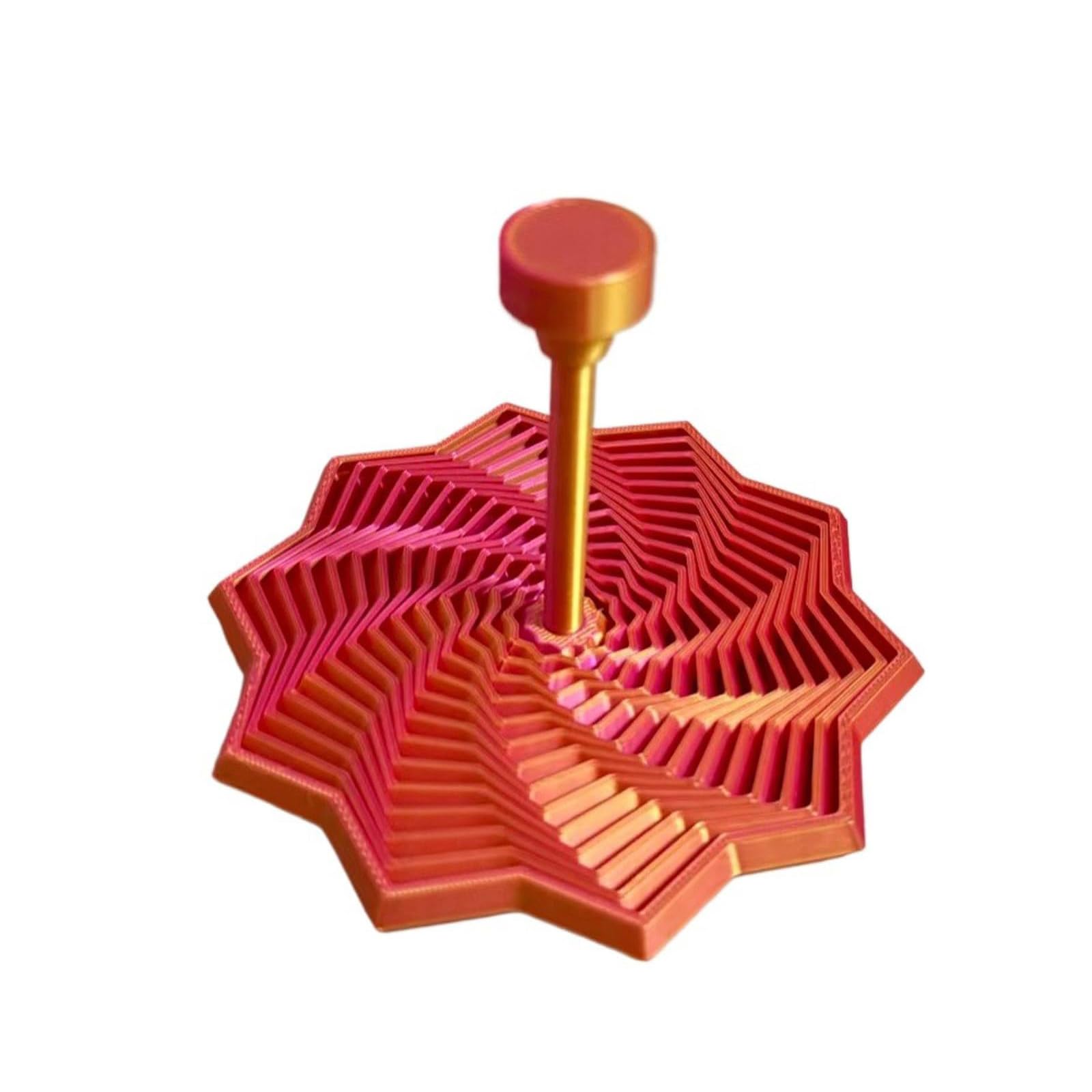 3D Printed Fidget Toy Expanded Sensory Fidget Star with Handle Fractal Star Shaped Hand Spinner Hexagonal Decompression Sensory Rotating Spiral Stress Relief Toy Office Desk Toys for Focus Relaxation