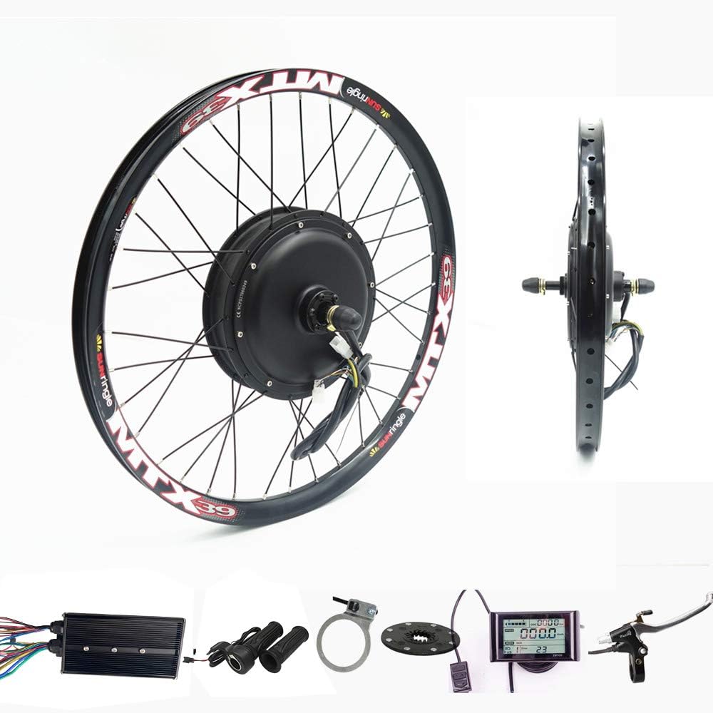 NBPOWER 135mm Dropout Rear 72V 2000W Rear Wheel Motor, 70-75km/h 2000W Electric Bike Kit,72V 45A sine Wave Dual Mode Controller with Mutifunction SW900 Display,Electric Bicycle Conversion Kit