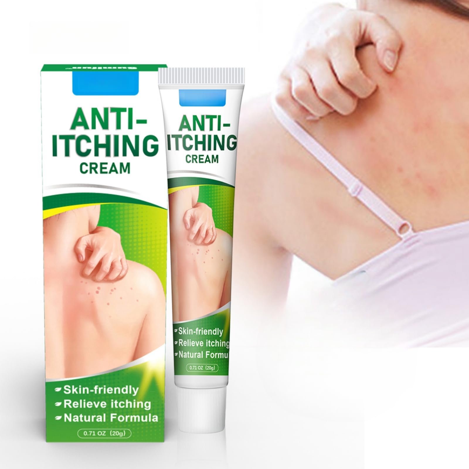 Anti-Itching Cream, 20g - Effective Relief for Itchy, Dry, and Irritated Skin - Soothes Eczema, Ringworm, Heat Rash - for Mosquito Bites & Insect Stings - Moisturizing & Nourishing Ointment