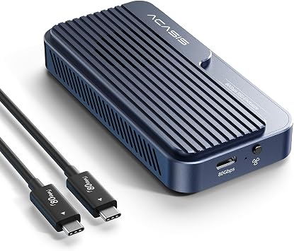 ACASIS 80Gbps M.2 NVMe SSD Enclosure, with Cooling Fan, Compatible with Thunderbolt5/USB4 V2.0, Back Compatible with Thunderbolt4/USB4 V1.0, USB3.2/3.1/3.0 TB501 ProPhantom Gray