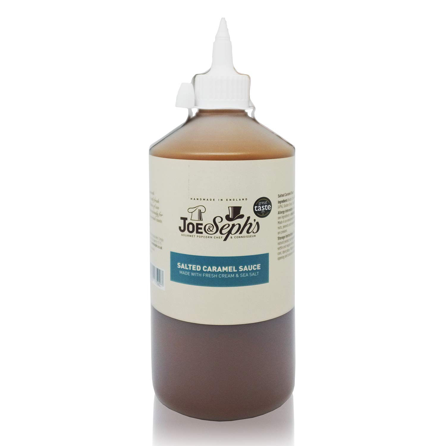 Joe & Seph's Salted Caramel Sauce (1x1kg)|1 Star Great Taste Award, caramel drizzle, ice cream sauce, caramel sauce for coffee, vegetarian, home baking, cakes