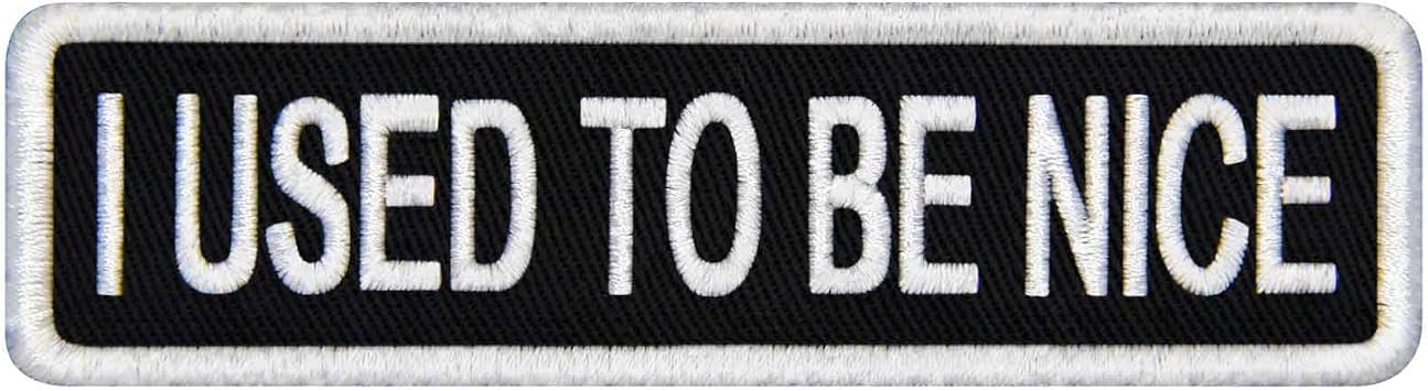 Rocking Planet I Used to Be Nice Patch Embroidered Funny Badge Biker Applique Fastener Hook & Loop Emblem