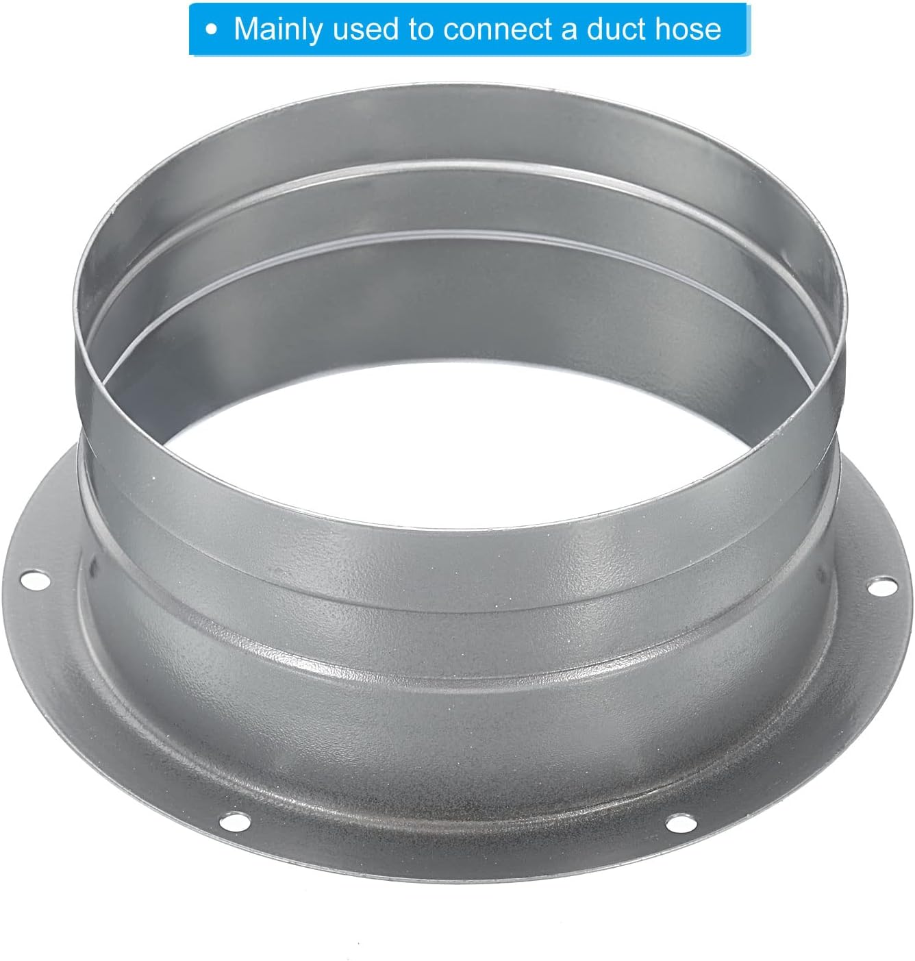 PATIKIL 5 Inch Duct Connector Flange, Metal Straight Pipe Exhaust Hose Flange for Heating Cooling Ventilation HVAC System