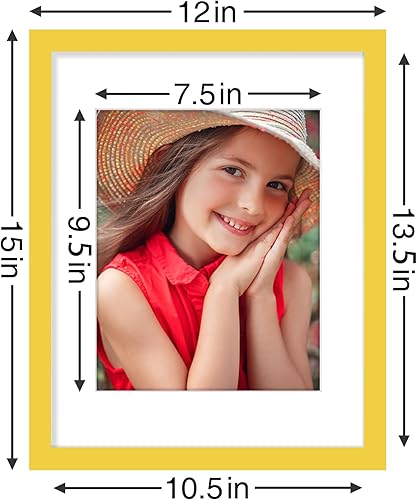 Vista 194 de Vittanly - Juego de 9 portarretratos, plexiglás resistente a rupturas, exhibe fotos de 12 x 12 pulgadas o, con paspartú, de 8 x 8 pulgadas, marcos