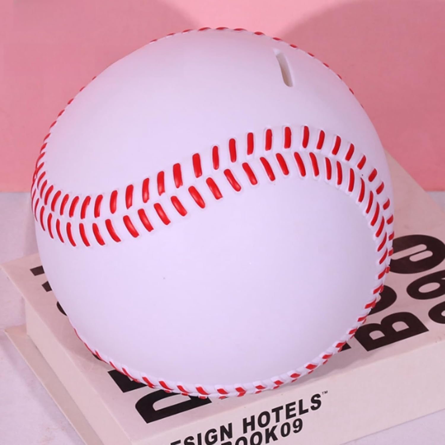 Tlence 6.3" Baseball Piggy Bank for Boys, Unbreakable Plastic Coin Bank, Shatterproof Sports Themed Money Saving Box, Baseball Room Decor