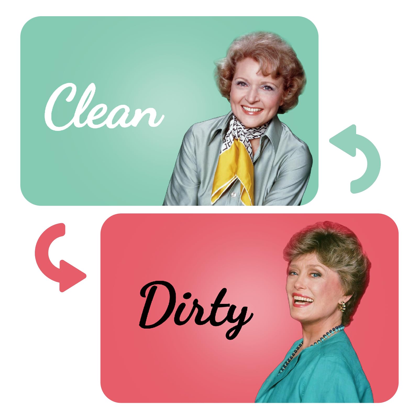Guokoko Golden Girls Dishwasher Magnet Clean Dirty Sign, Golden Girls TV Show Merchandise, Double Sided Refrigerator Dish Washer Magnet, Magnets Flip