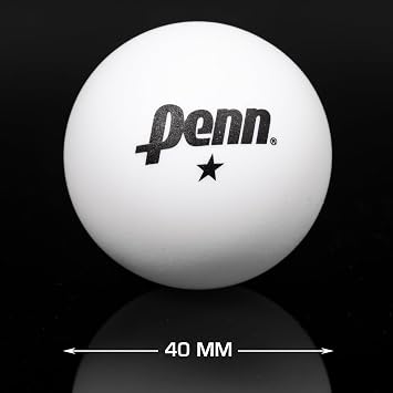 Penn 40mm 1-Star White Ping Pong Balls, Box of 36 Official Tournament Size Table Tennis Balls