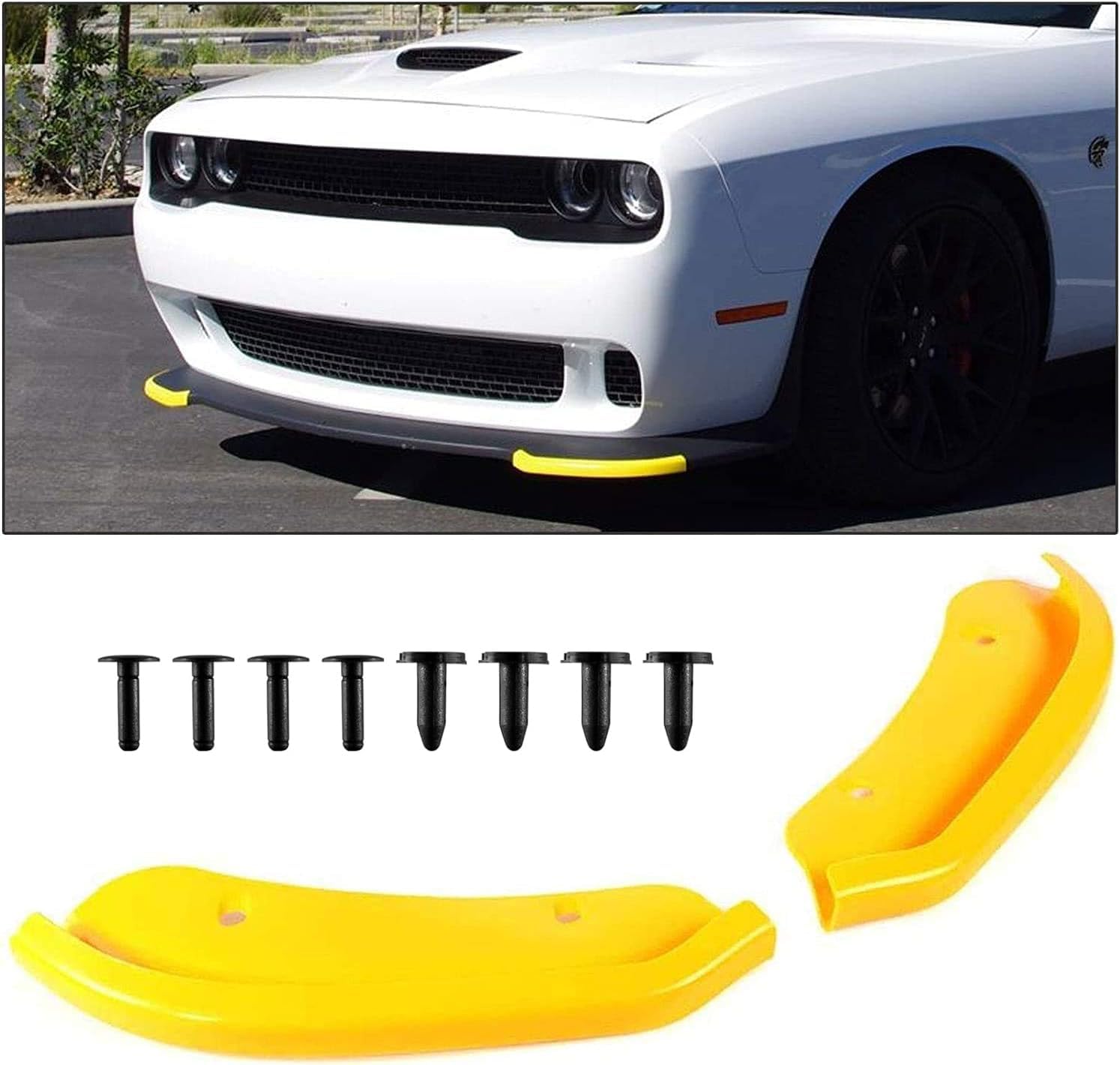 Front Bumper Lip Splitter Protector Replacement for 2015-2021 2022 2023 2024 Dodge Challenger SRT Hellcat,Not for Widebody