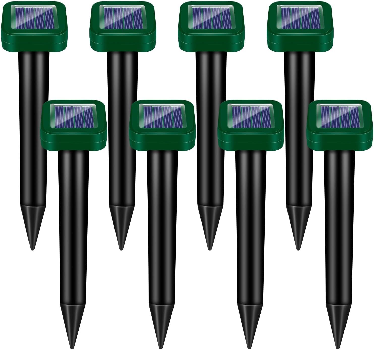 2026 New Mole Repellent Solar Powered, IP65 Waterproof Ultrasonic Gopher Repellent Snake Repellent for Yard Lawn Garden, Groundhog Vole Chipmunk Armadillo Squirrel Rodent Deterrent Stakes,8 Pack