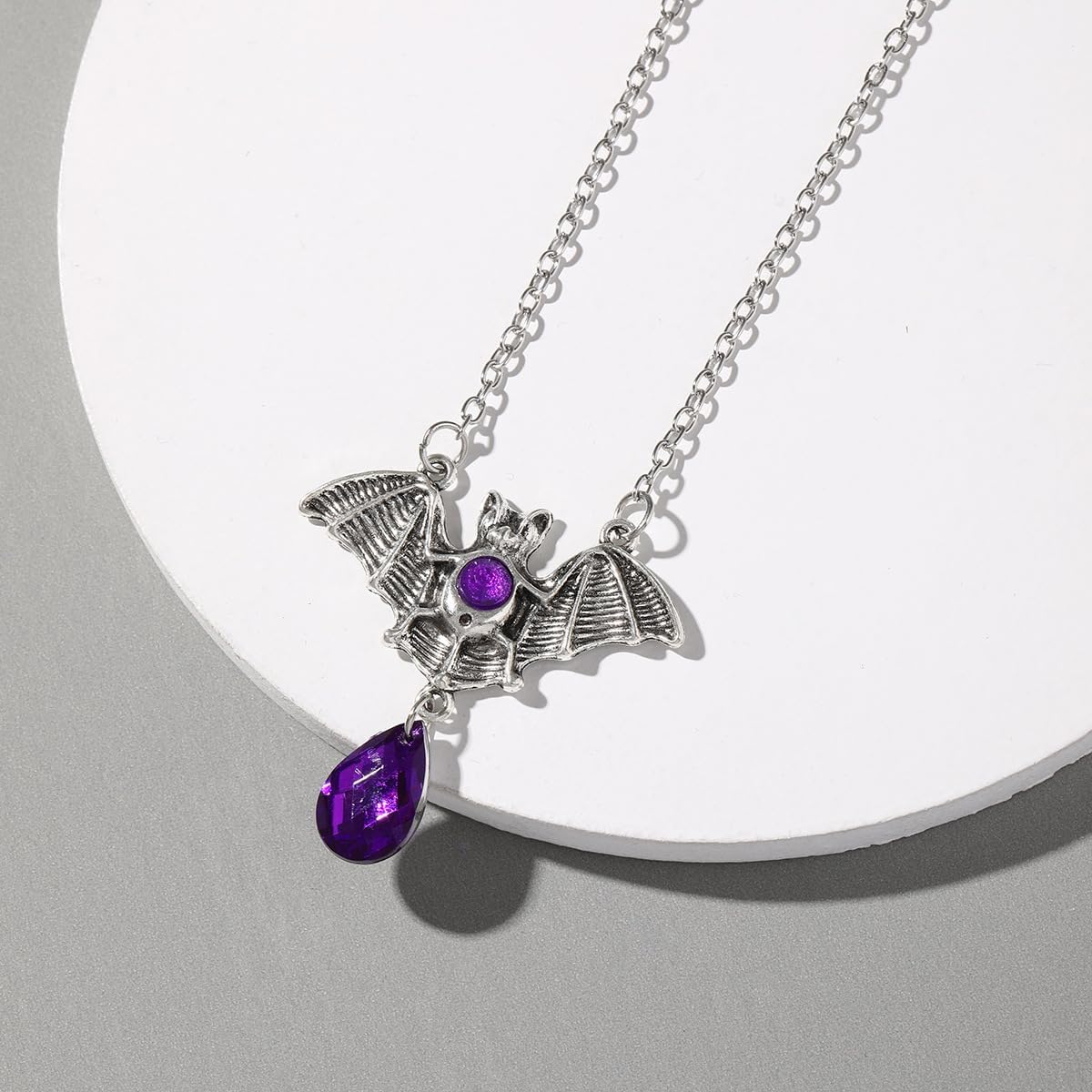 MIFYNN Gothic Vampire Bat Necklace Halloween Crystal Bat Pendant Necklace Vintage Punk Rock Bat Necklace Mystic Witch Jewelry Gift for Women - Image 2