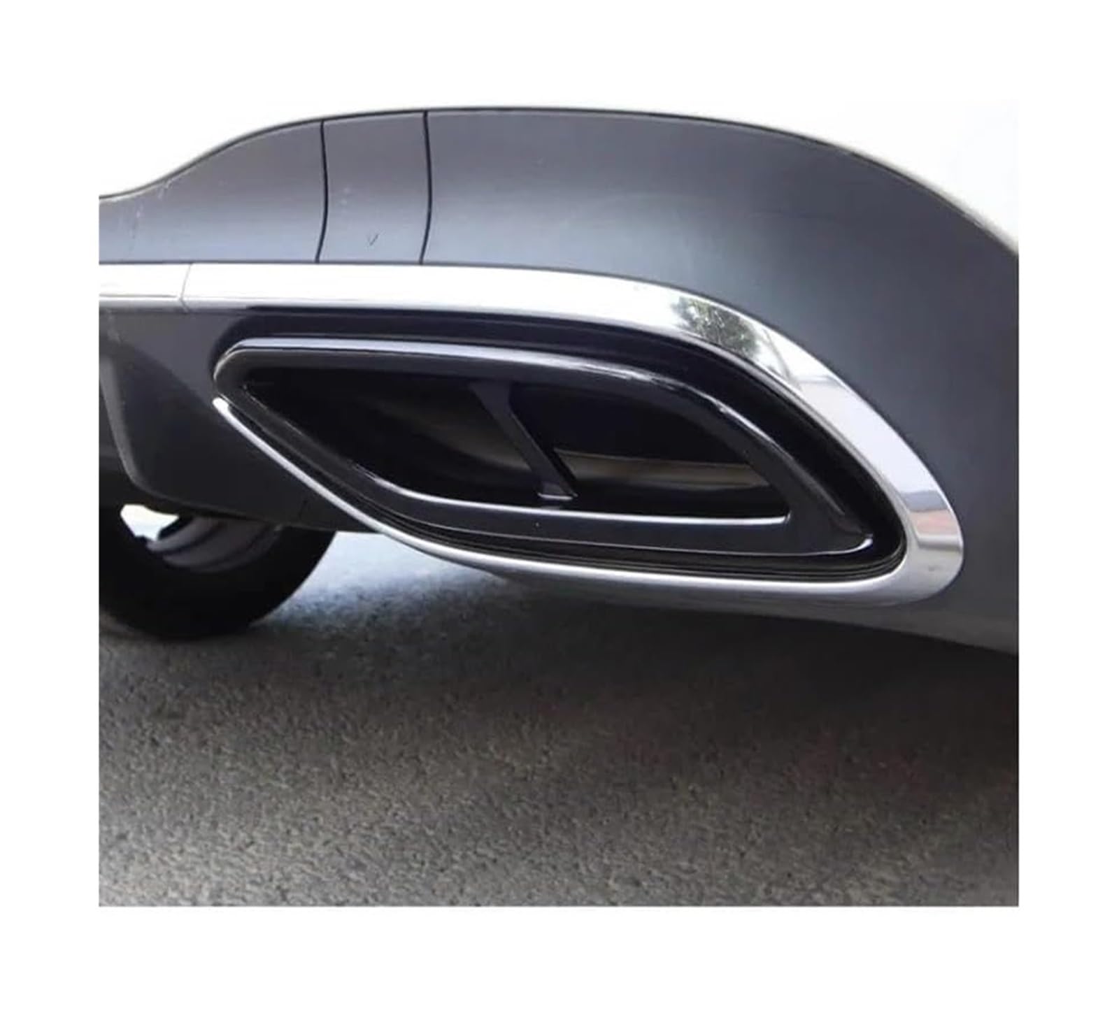 Para Benz W117 CLA Series 2017 2018 2019 Tubo Revestimiento Garganta Cola Exterior Embellecedor Cubierta Sistema Acero Inoxidable Silbato Coche Escape Tubo Silenciador(Negro)