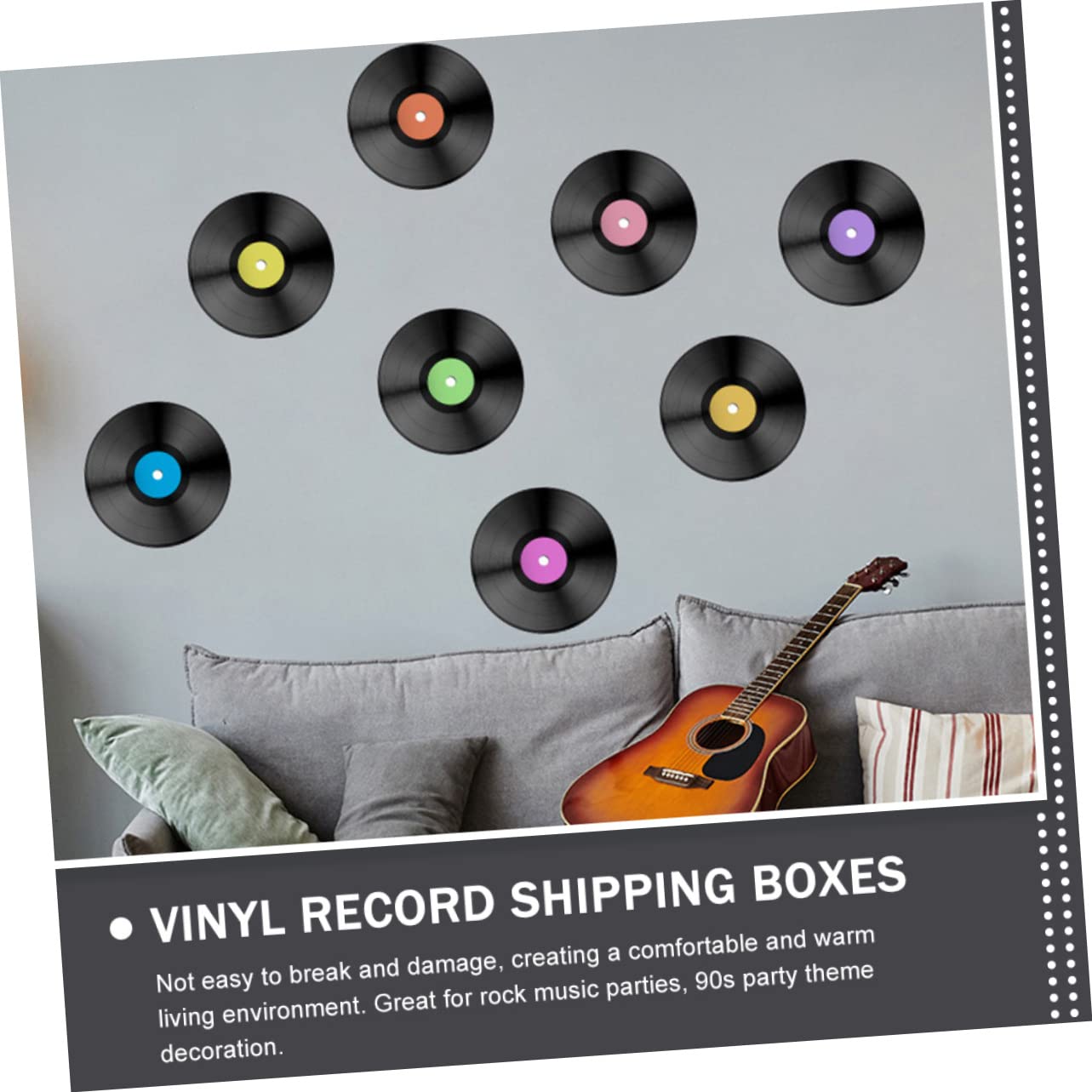 Tofficu 3 Set Adesivo Da Parete Per in Vinile Musica Adesivi Festa Anni '80 Documentazione Coperture Gioia Decorazione Della Parete Cd Decorazione Di Da Parete Estetico Pvc
