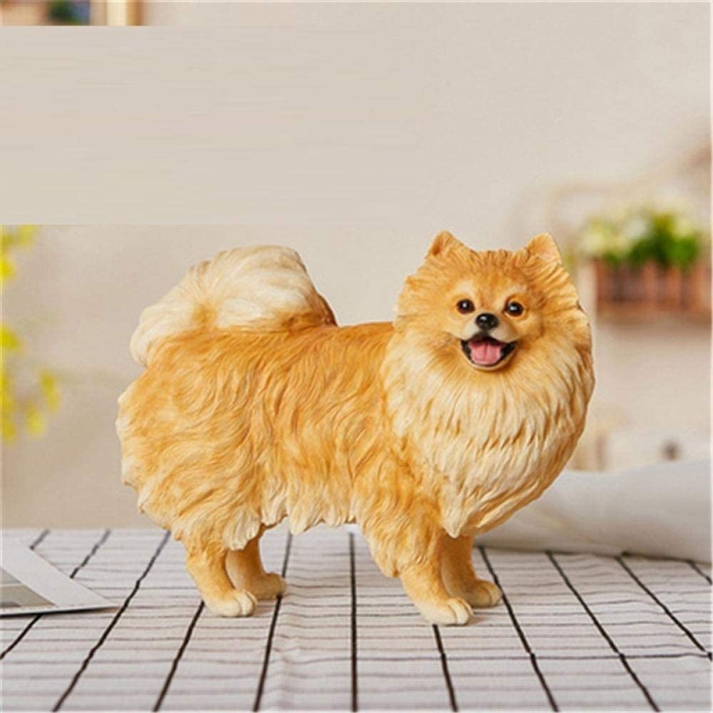 Amazon.co.jp: 動物の彫刻Statuepet犬ポメラニアンの子犬銅像樹脂工芸