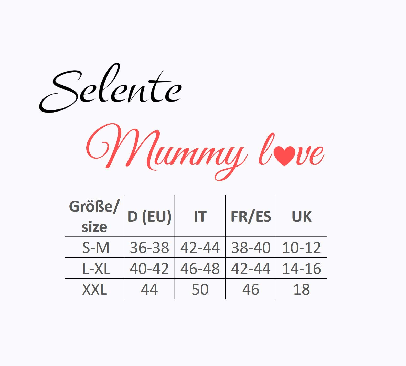 Selente Mummy Love Pantaloni/Leggins/treggins Lunghi Gravidanza con Fascia extraelastica. Made in EU.
