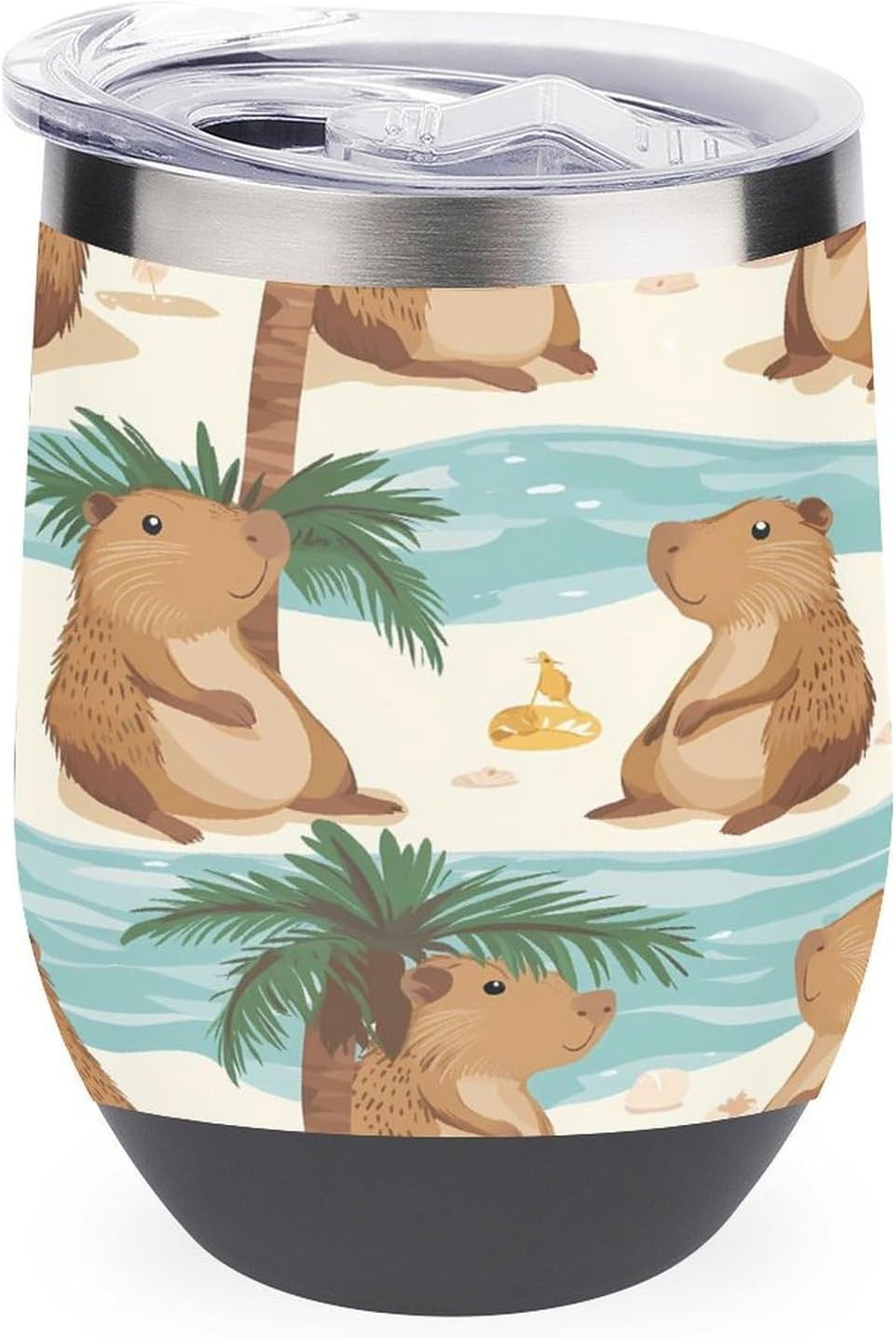 Capybaras Animal Coffee Travel Mug Cup Insulated Tumbler Stainless Steel with Flip Lid One Size