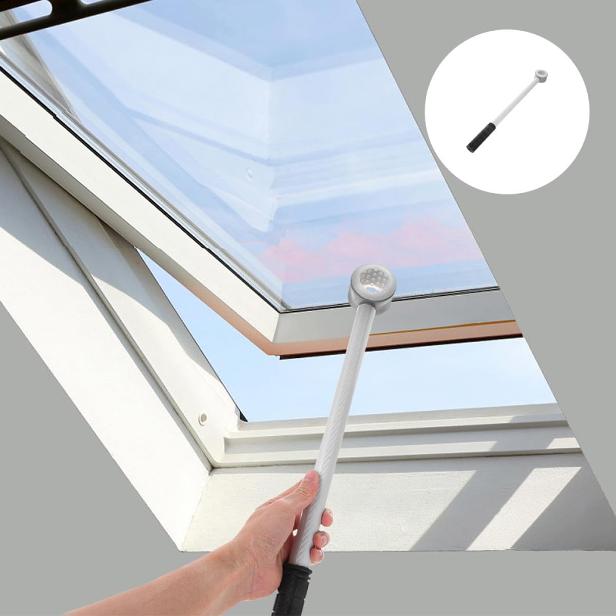 Operitacx Fensteröffnerstange aus Aluminiumlegierung mit Kunststoffgriff zum Öffnen von Dachfenstern und Fenstern für Bessere Belüftung im Innen und Außenbereich