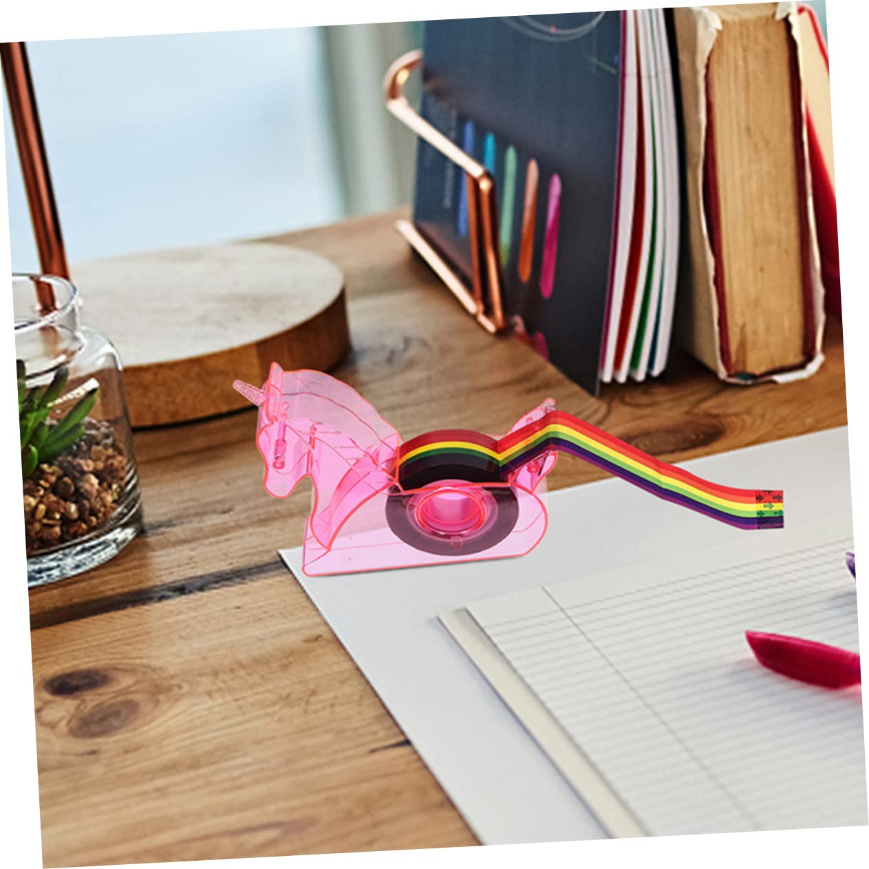 MIJOMA Dispenser Nastro Adesivo A Forma Di Unicorno – Con Nastro Arcobaleno, Magico E Utilissimo Per Pacchi E Lavoretti!