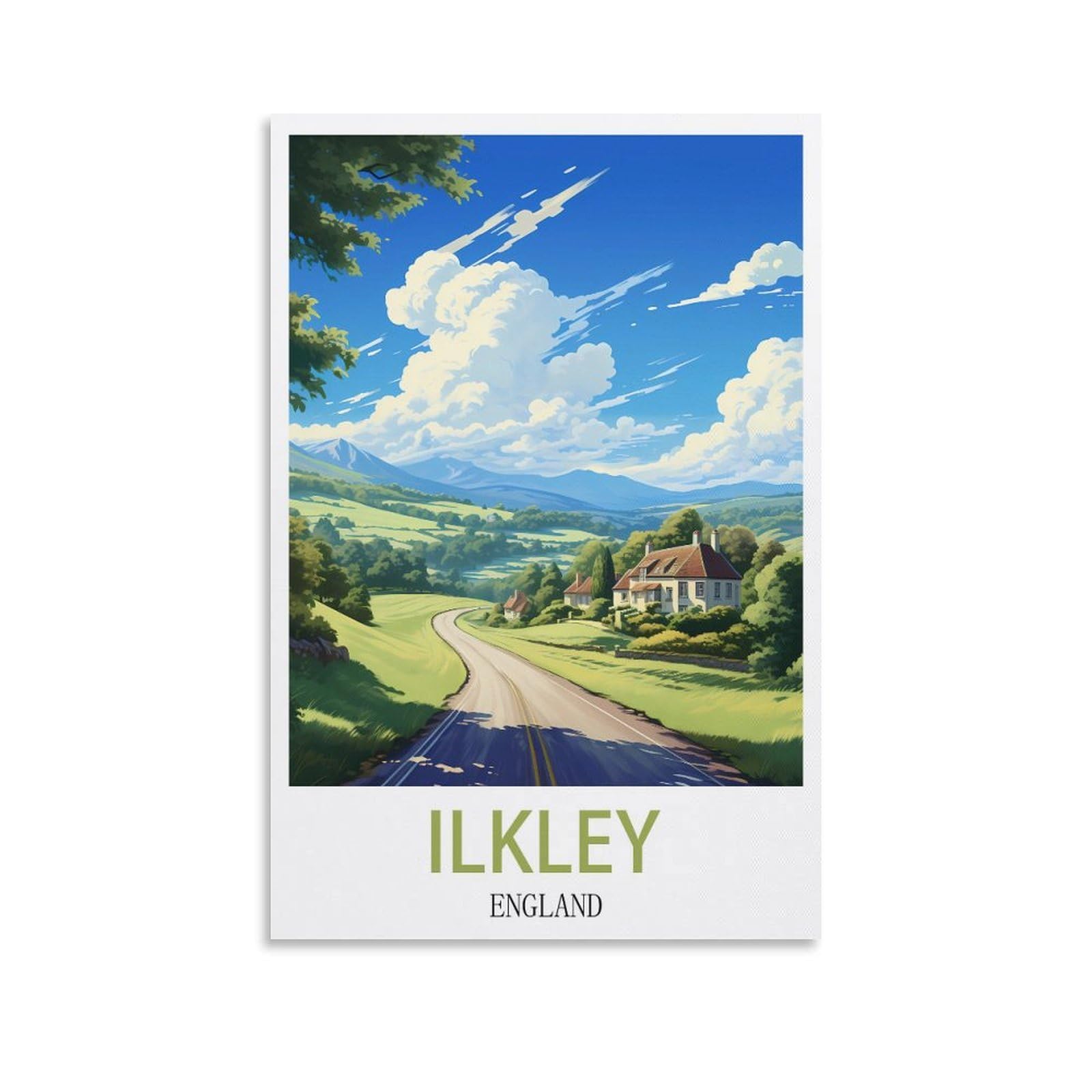 Retro Vintage Metal Tin Sign Ilkley England Vintage Retro Man Cave Bar Pub Shed Novelty Gift Tin Wall Décor Metal Sign 30x30cm