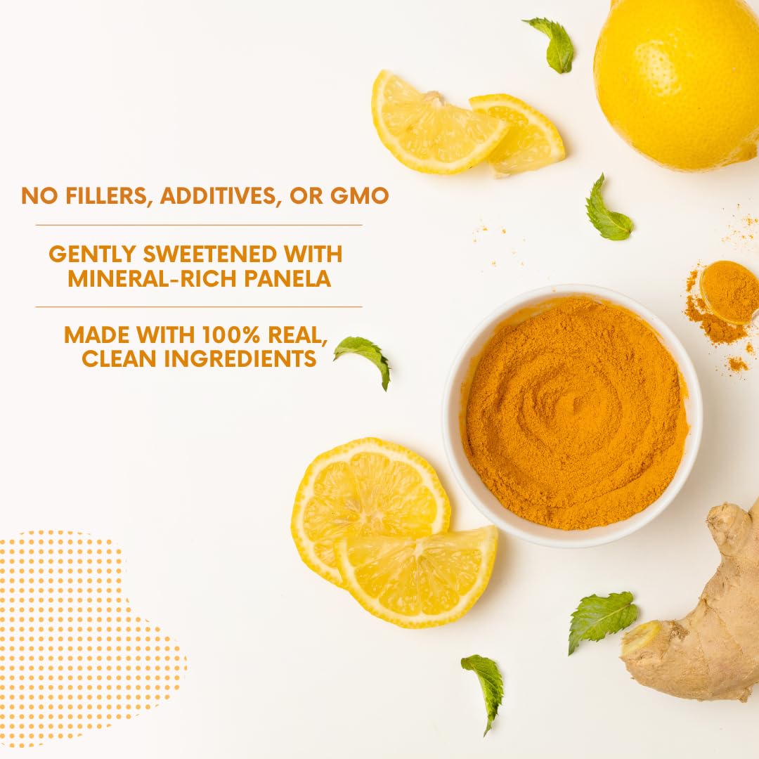 NUF Keto Immuni-Tea– Ginger Turmeric Lemon Instant Tea Mix | Non-GMO, Caffeine-Free, 100% Natural Antioxidant Blend | Vegan & Gluten-Free | 17 Servings