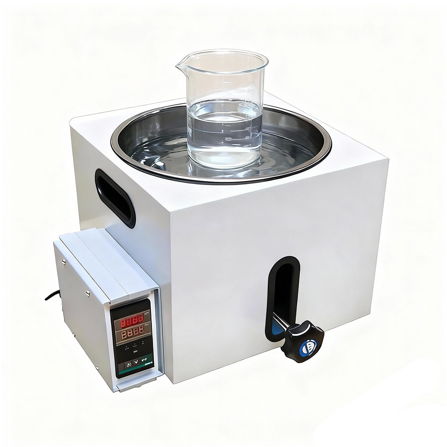 Bagno d'acqua termostatico da laboratorio con sistema di sollevamento, rivestimento in acciaio inox, funzione temporizzazione, per esperimenti scientifici e ricerche