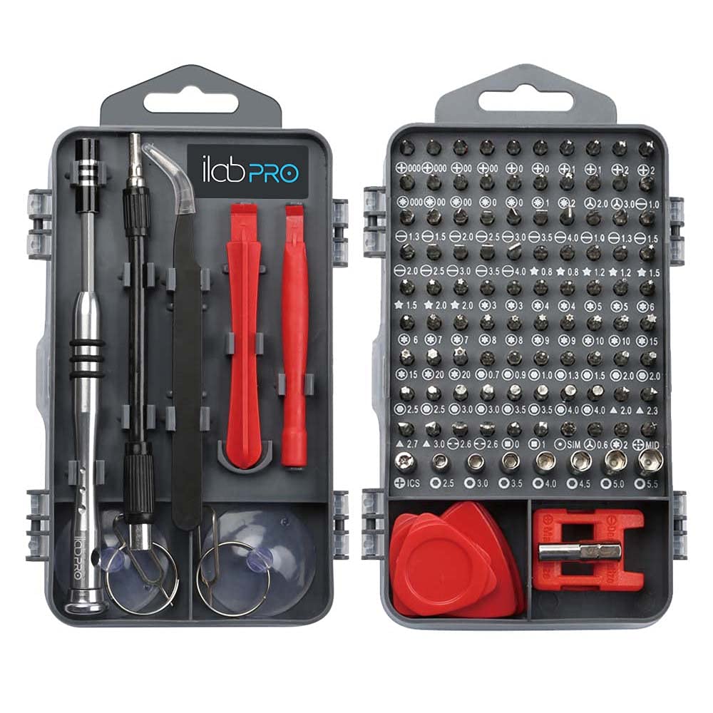 Ilabpro Red 120 Piece Precision Screwdriver Set Toolkit With Magnetic Micro Screwdriver And Bits For Phone, Tablet, Laptop, Pc, Watch And Glasses Repairs