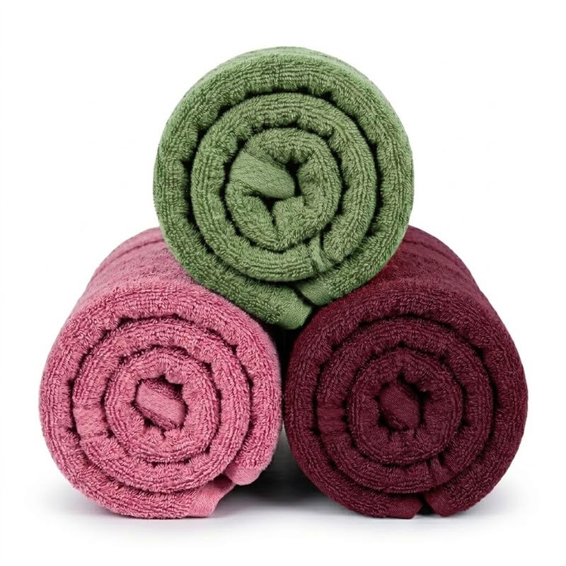 Image of TowelWala Hand Towel 550 GSM Soft Absorbent Quick Dry (Pink /Maroon /Green)