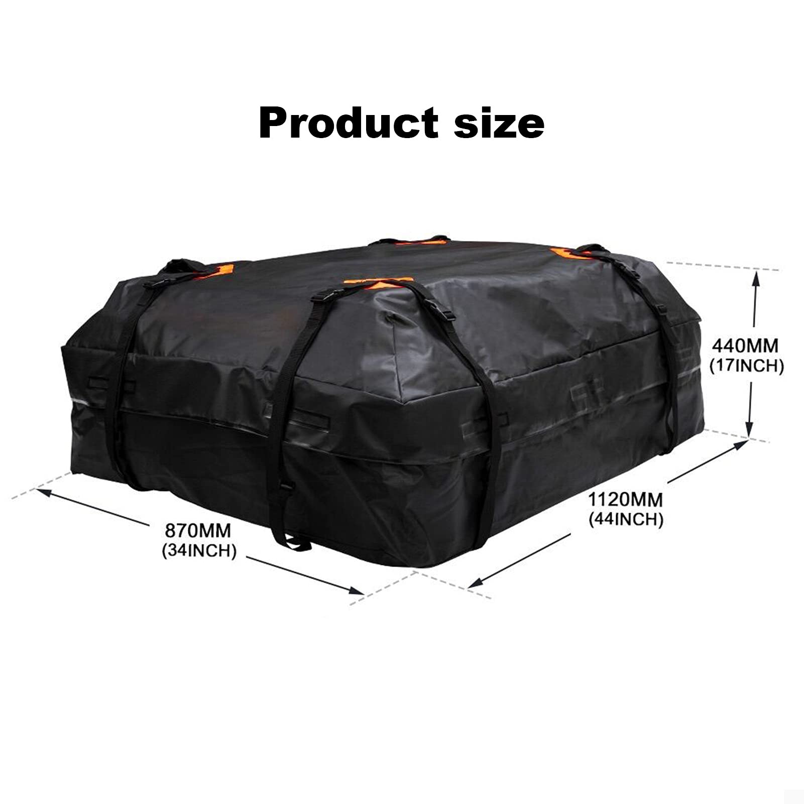 Shkalacar Box Tetto Auto Impermeabile, 425L Borsa di Stoccaggio Griglia del Tetto con 8 Fibbie Fisse con Cerniera a Due Vie per Viaggio Campeggio SUV Veicolo