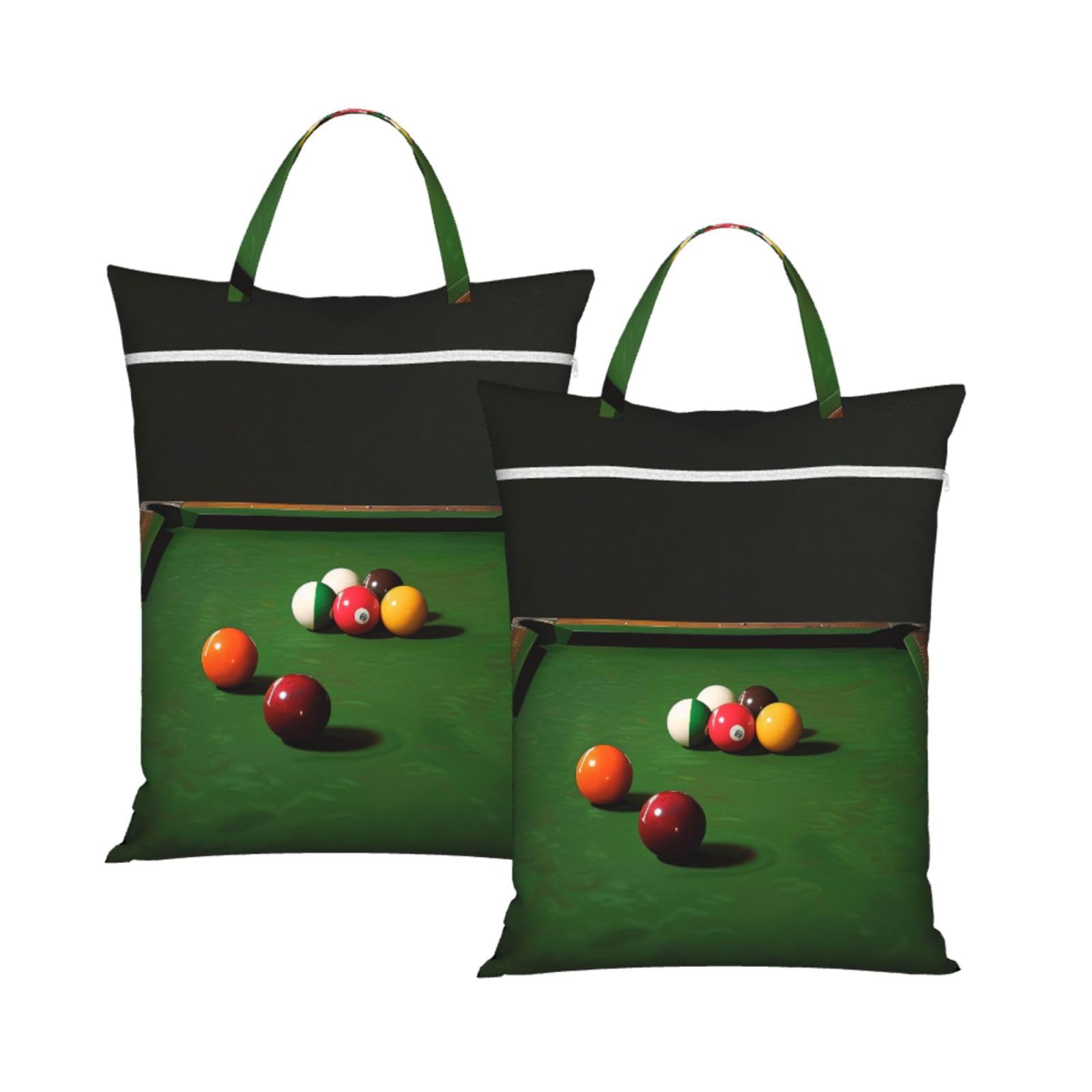 Large Travel Laundry Bags,Billiard Print with Handle Foldable Laundry Bag for Holidays Gym Swimming and Family Trips, 2Pcs