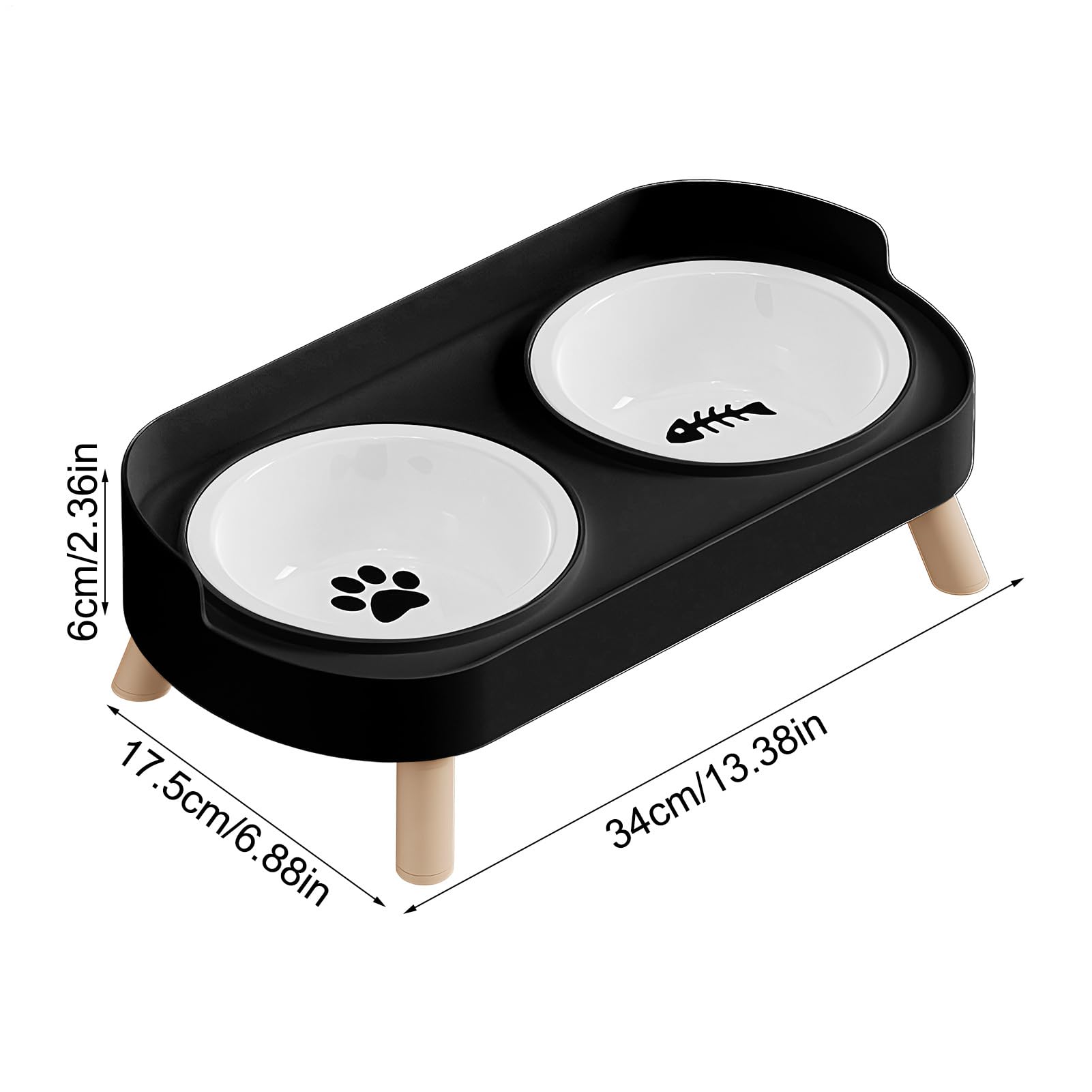Cuencos para perros con soporte, comedero de cerámica a prueba de derrames