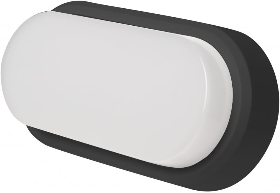 Robus LED Group Ohio 12W Slimline Oval LED Bulkhead Wall Light Outdoor 240V Light Fitting, Modern, Plastic