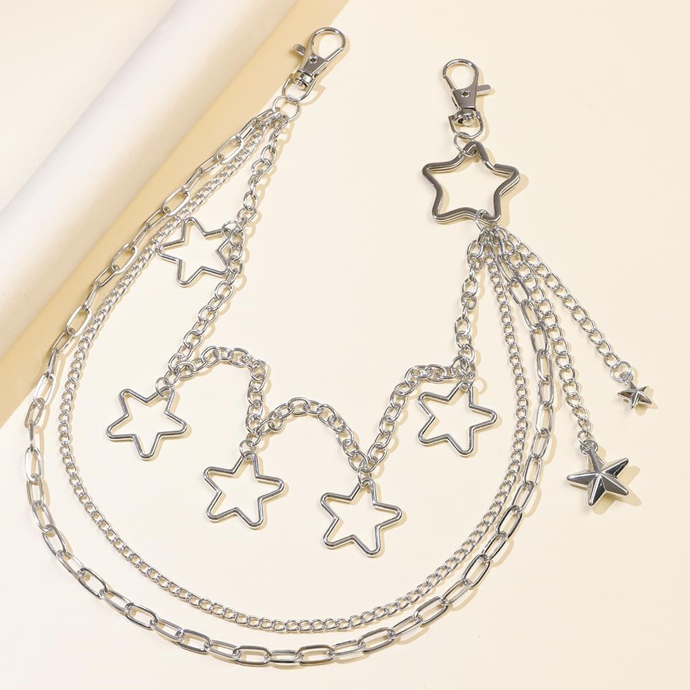 Pants Chain Wallet Chain Punk Chain Hip Hop Butterfly Lock Charm Jeans Chains Rock Chains for Women Men Hipster Women Fashion Trendy Waist Pants Chain Jewelry Clothing Accessories