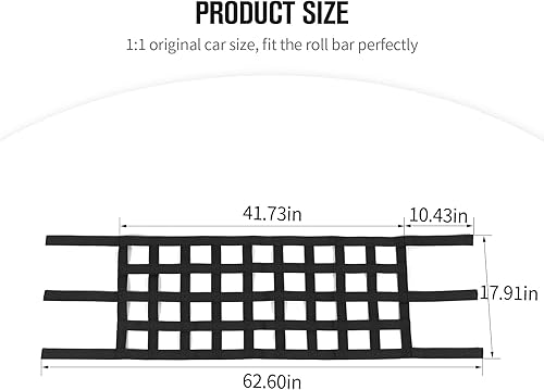 Miniatura 9 de JeCar Hamaca de techo de malla para techo y accesorios exteriores para Jeep Wrangler 1987-2022 YJ TJ LJ JK JKU JL JLU JT, rojo