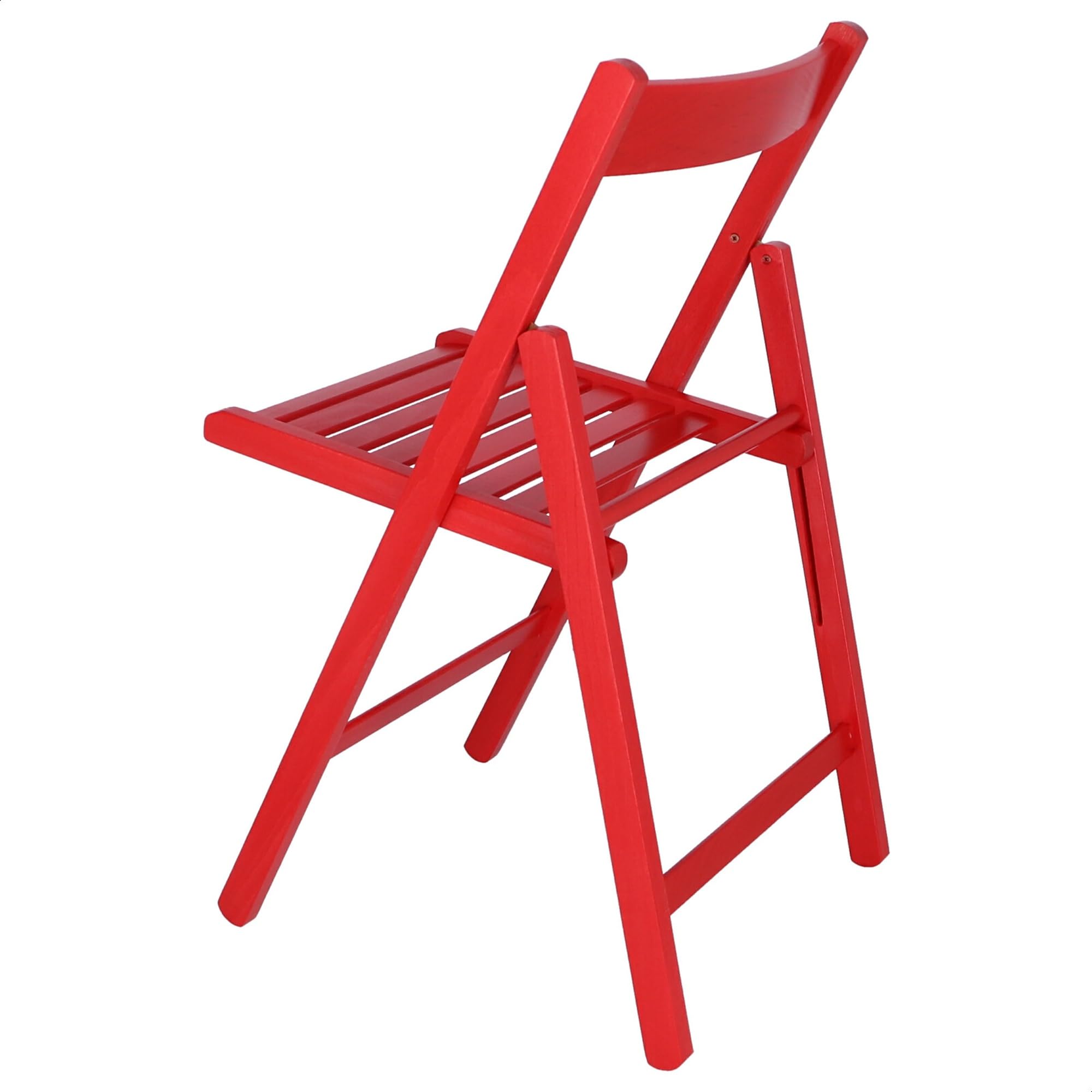 Aranaz | Silla Plegable | Diseño Moderno | Sillas Plegables y Ligeras para Exterior, Jardín o Terraza | Sillón con Reposabrazos y Respaldo | Asiento de Playa | Madera de Haya | Roja | 43 x 47 x 79 cm
