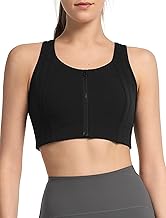 Yvette Sports Bra Strong Hold with Front Closure Racer Back Gym Running Bra