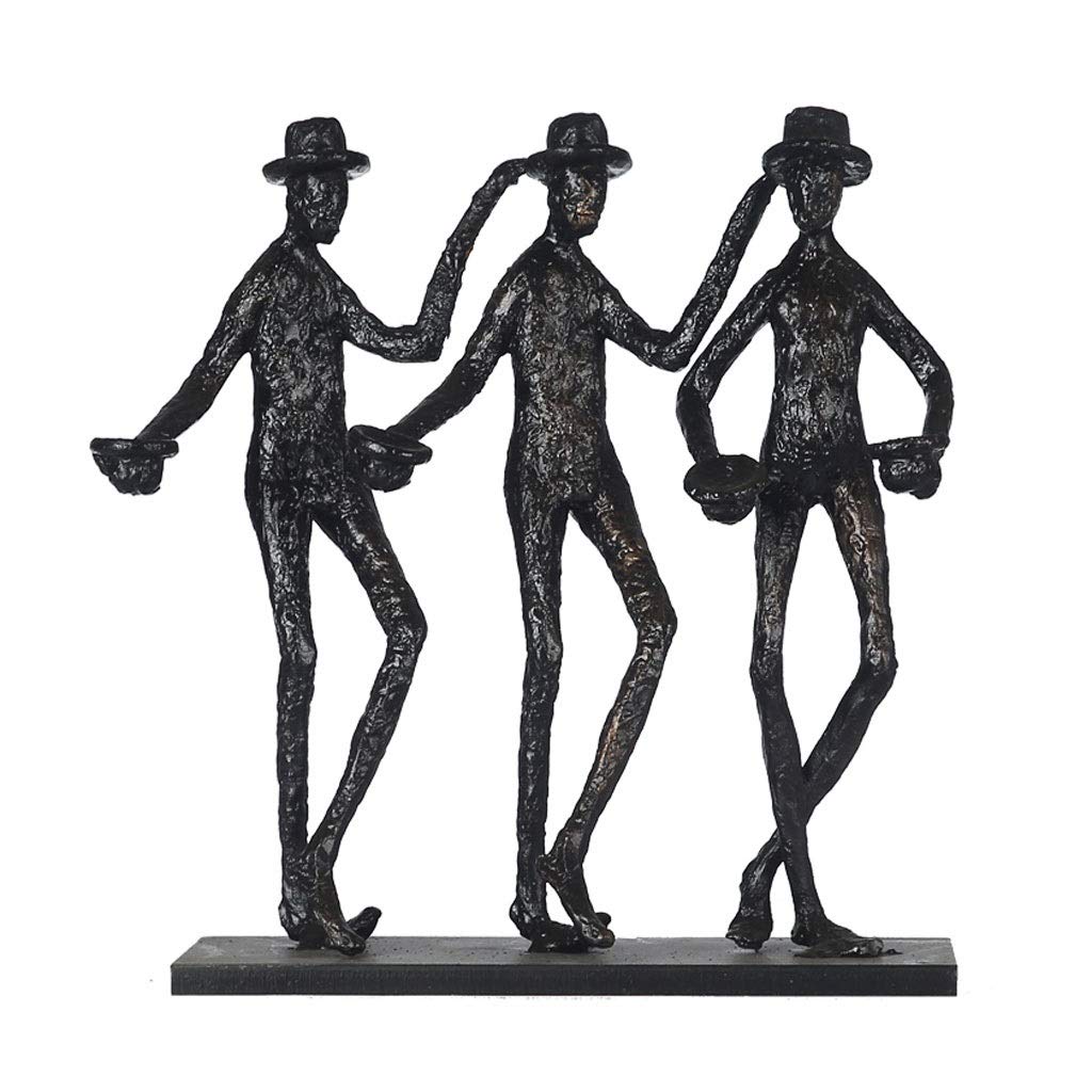 Sculpture en fonte de danseurs au design nordique minimaliste et chic
