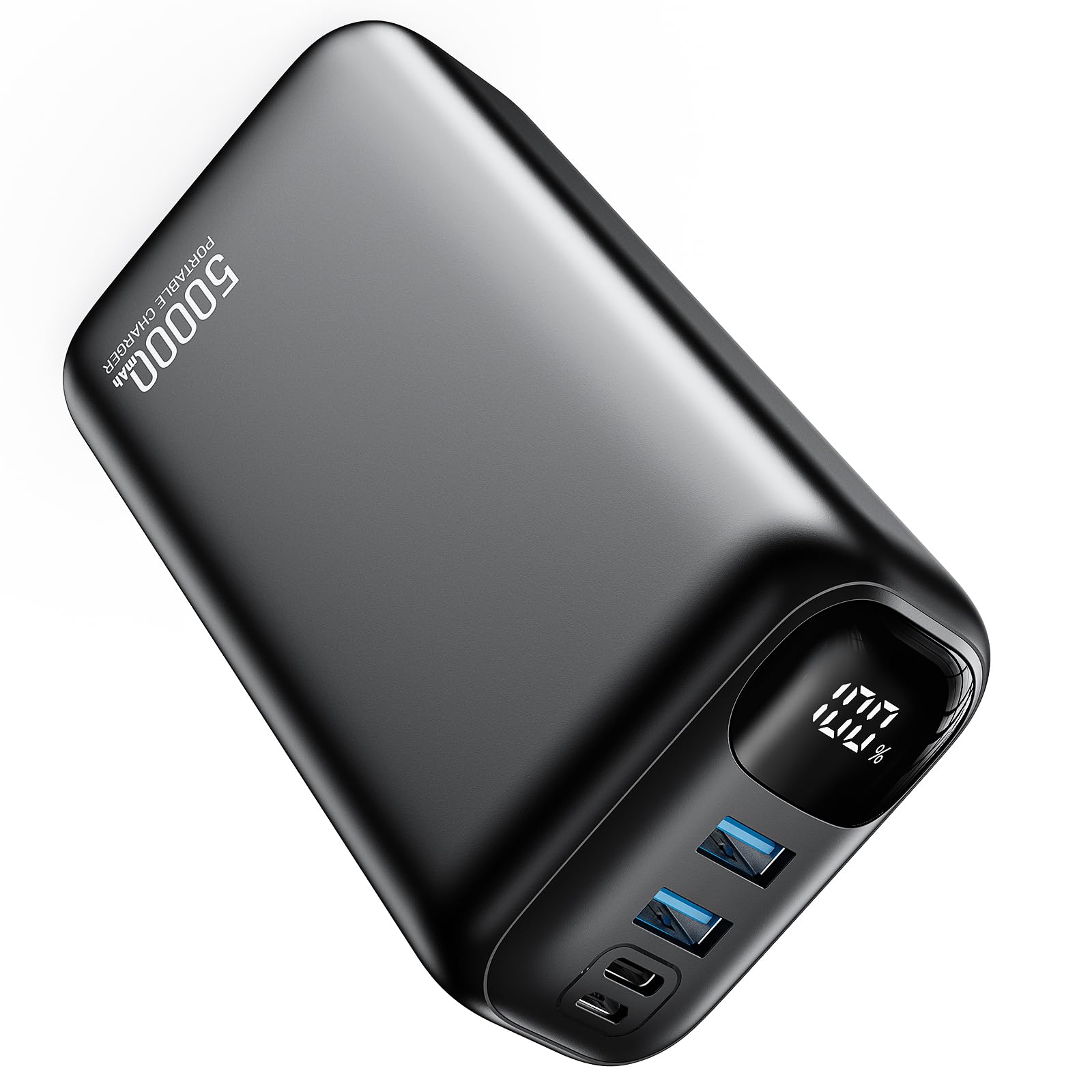 PIFFA Portable Charger Power Bank - 50000mAh Battery Pack, 22.5W Fast Charging Powerbank,Travel Essential for Portable Phone Charger, USB-C Phone Charger for iPhone 17/16/15/14/13 Samsung Google etc Black