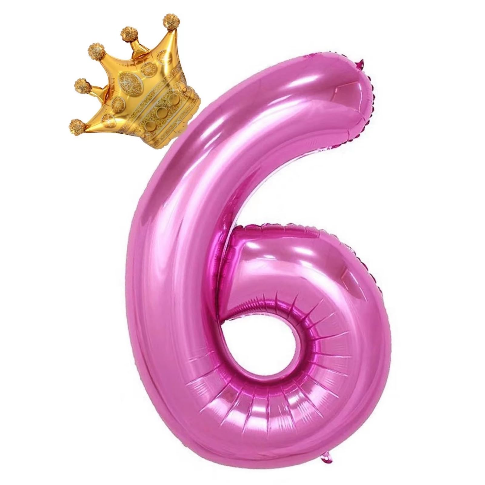 Amazon | 40インチ ピンク 数字 6 クラウン バルーンセット 6歳の誕生