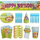 🎈 REGALO PERFECTO PARA NIÑOS: Winnie the Pooh Ya sea que compre un niño o una niña, este juego de regalo para fiestas es perfecto para cualquier evento. La vajilla perfecta para fiestas es una excelente opción para usted.
