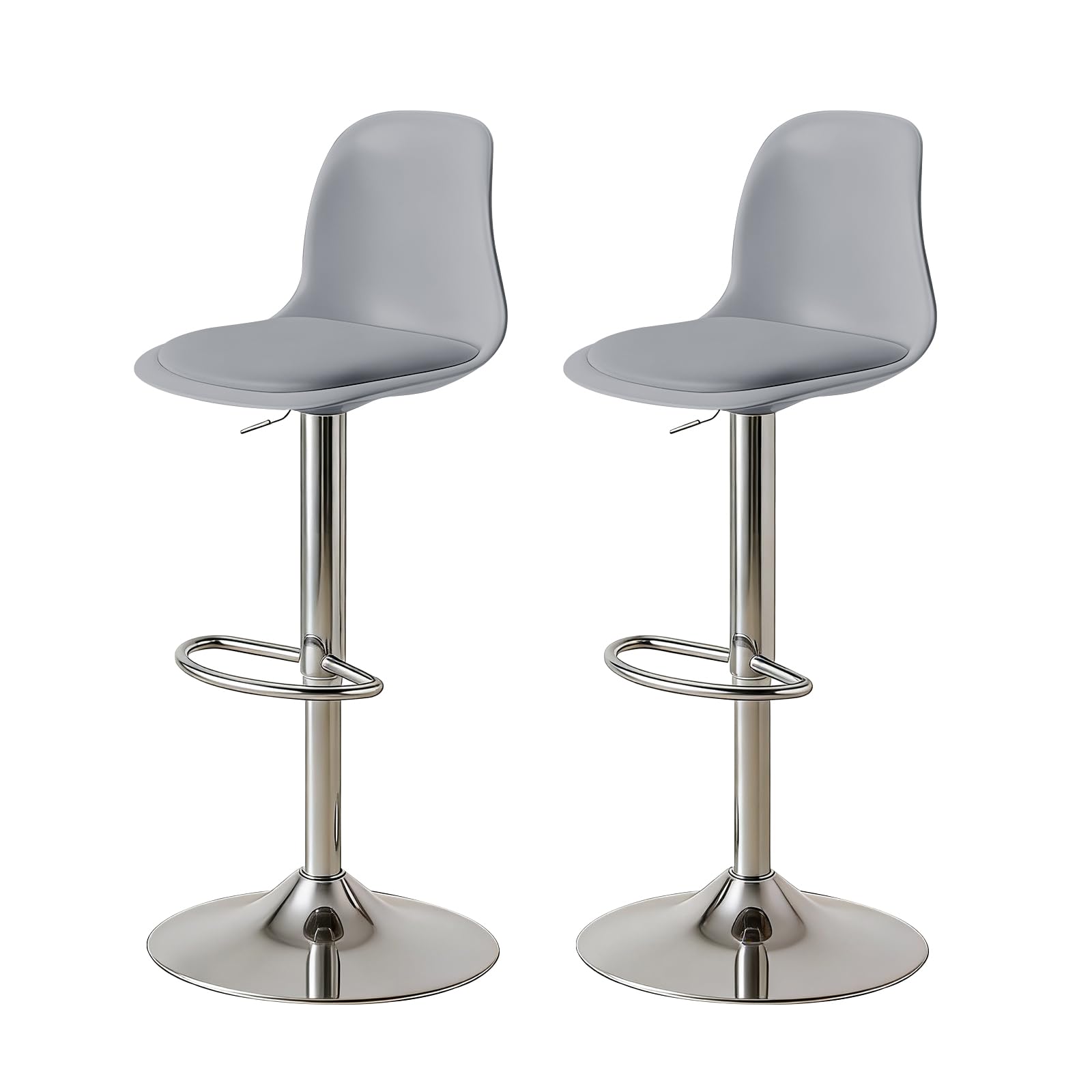 XUEGW Modern Bar Stools Set of 2, Adjustable Swivel BarStools with Back and Footrest,Height Bar Chairs for Island, Home Bar — image 1