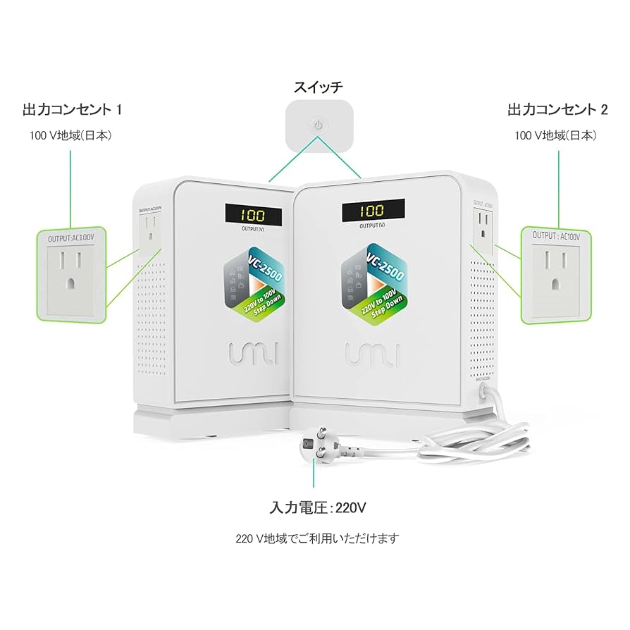 UMI 海外旅行用変圧器 降圧専用 ダウントランス 降圧トランス 降圧器 312GoBpHFrL.jpg_BO30,255,255,