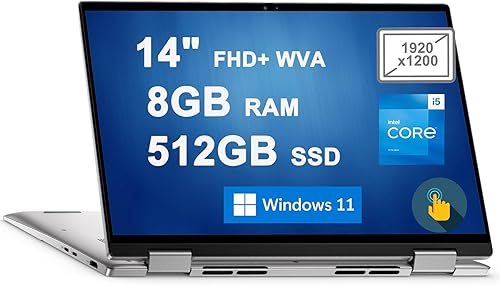 Dell Inspiron 14 7000 7430 Laptop 2 en 1 de 14 pulgadas FHD+ WVA pantalla táctil 13ª generación 10-core i5-1335U (>i7-1255U) 8GB RAM 512GB SSD